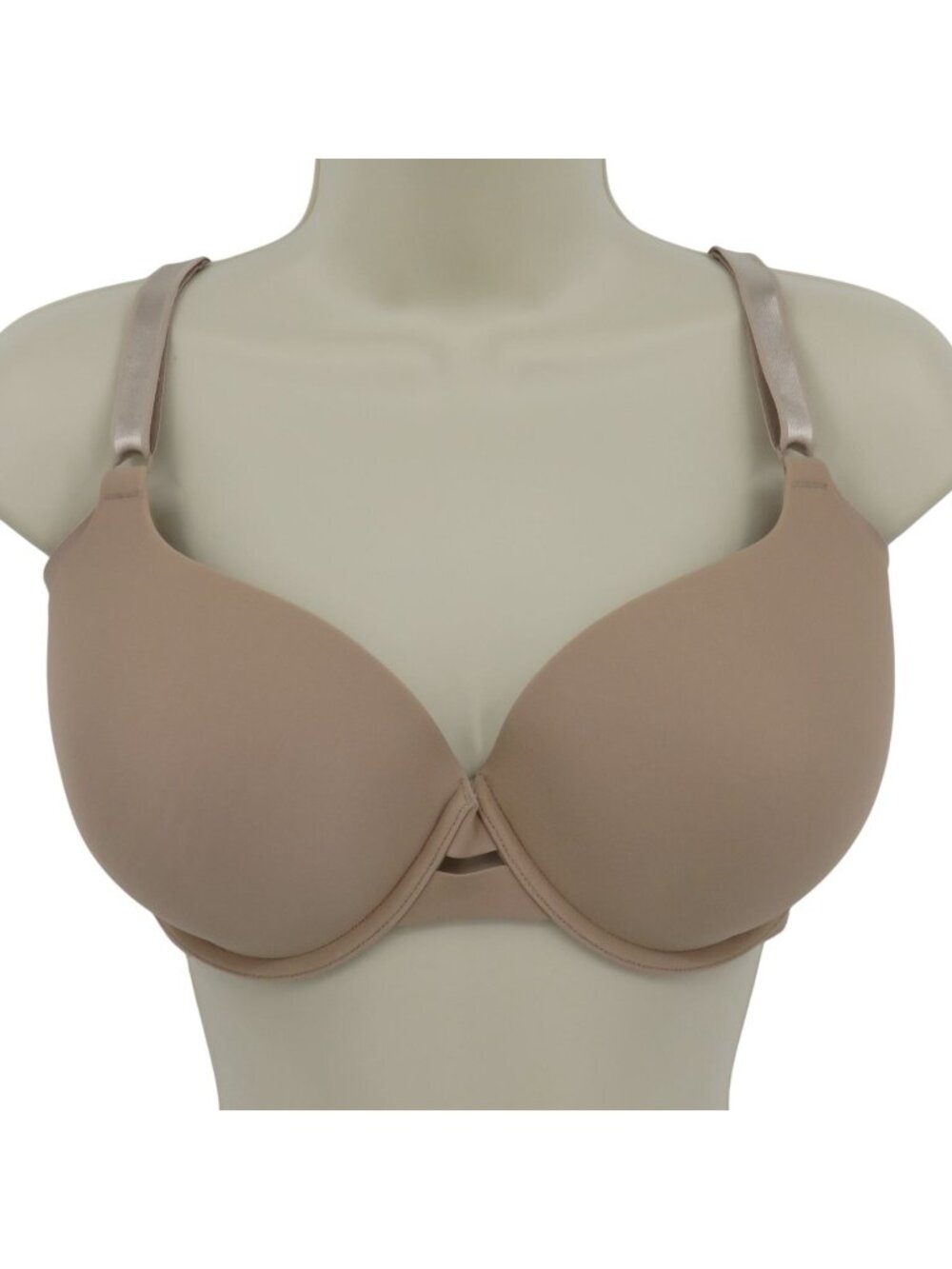Warners 38C 01356 No Side Effects Full Coverage Underwire Bra Solid Beige Lined